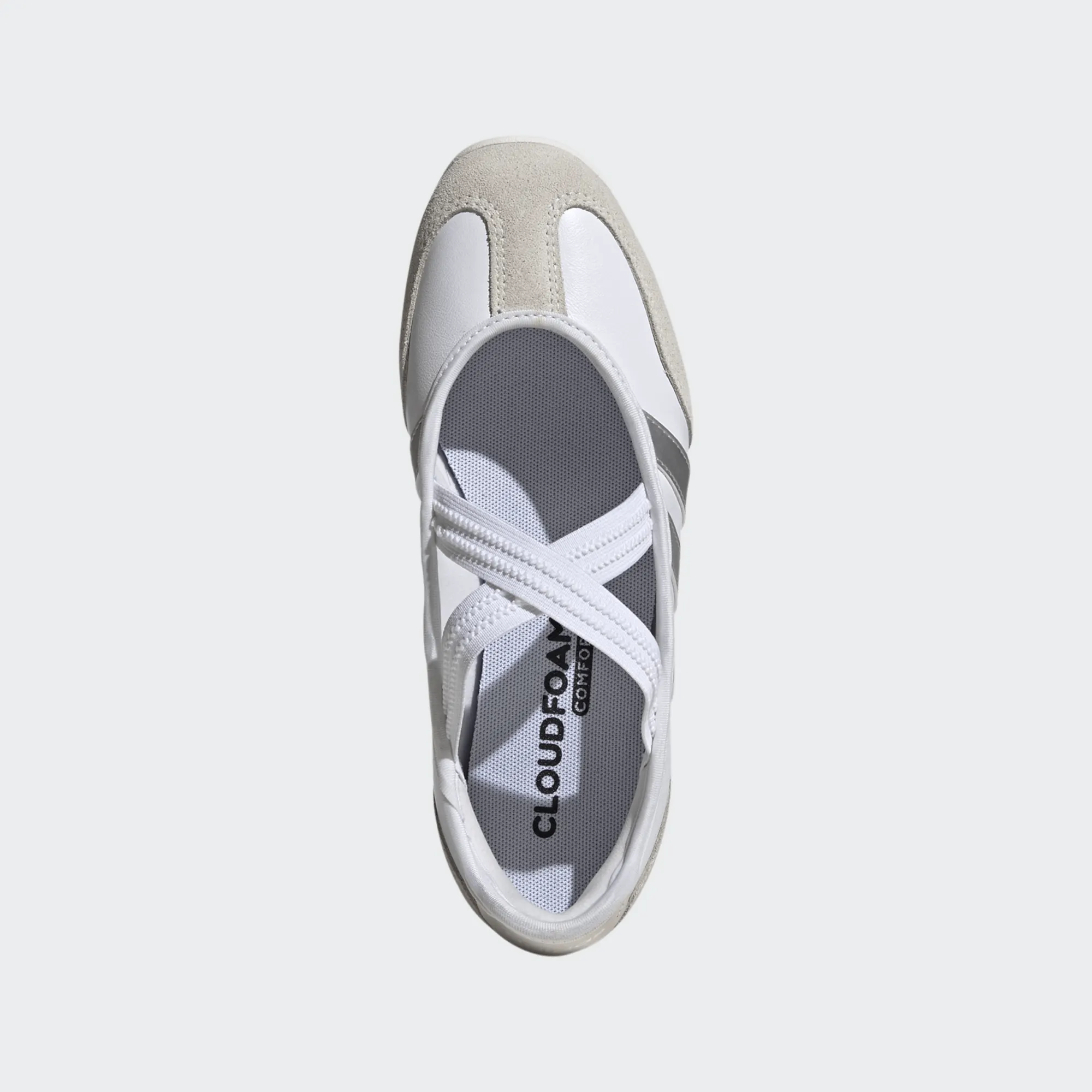 Adidas Women's Barreda Mary Jane Cloud White Silver Metallic Off White HQ7400 - Image 2