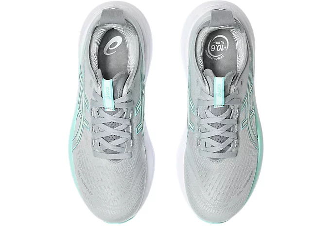 Asics Women's Gel Nimbus 27 Piedmont Grey Illuminate Mint - Image 6