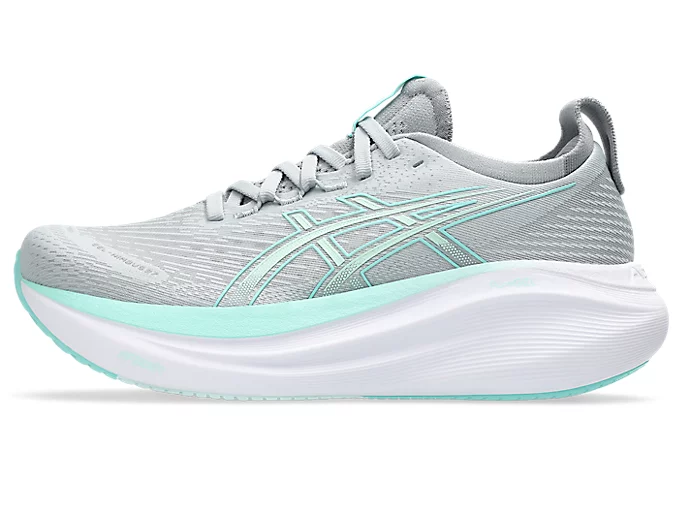 Asics Women's Gel Nimbus 27 Piedmont Grey Illuminate Mint - Image 8