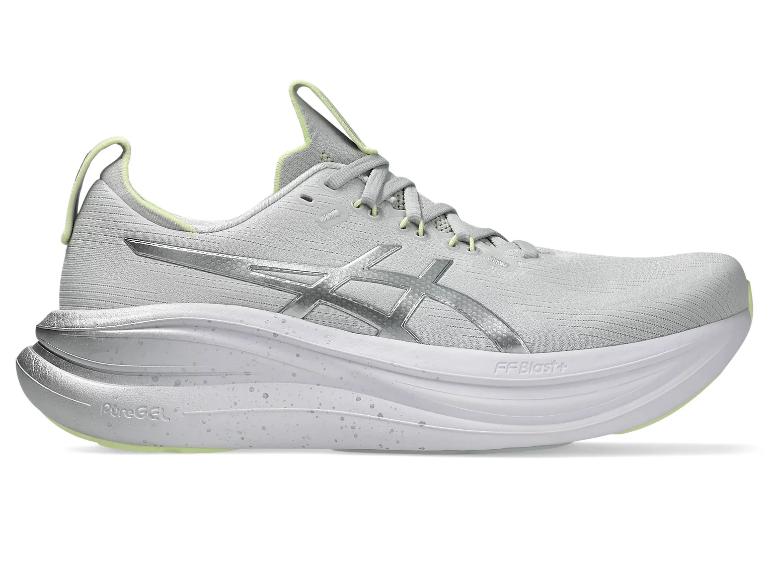 Asics Women's Gel Nimbus 28 Platinum Platinum Glow Green - Image 2