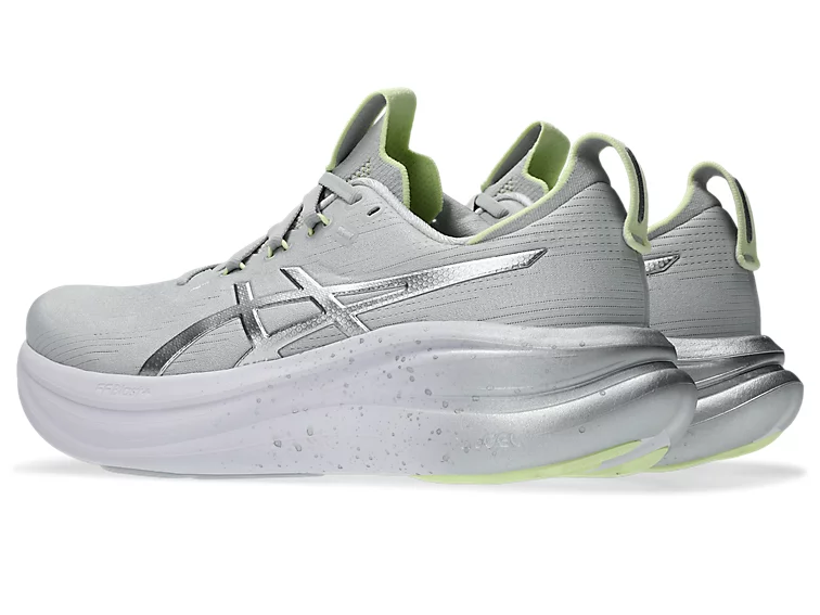 Asics Women's Gel Nimbus 28 Platinum Platinum Glow Green - Image 3