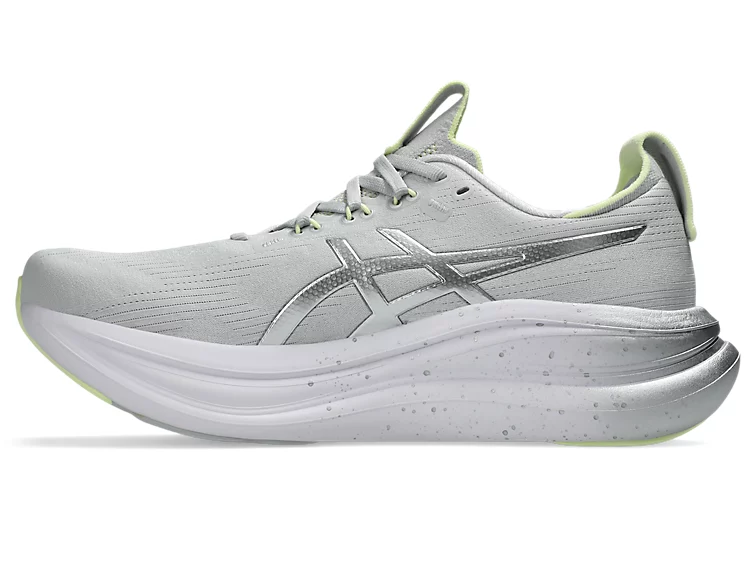 Asics Women's Gel Nimbus 28 Platinum Platinum Glow Green - Image 4