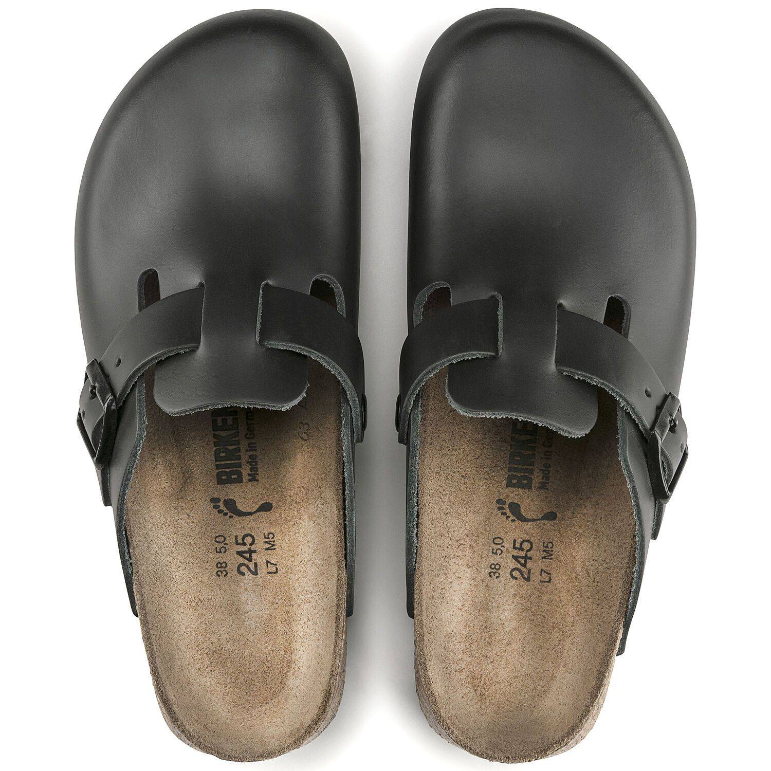 Birkenstock Boston Professional Super Grip Black Leather Clog  0060194 - Image 3