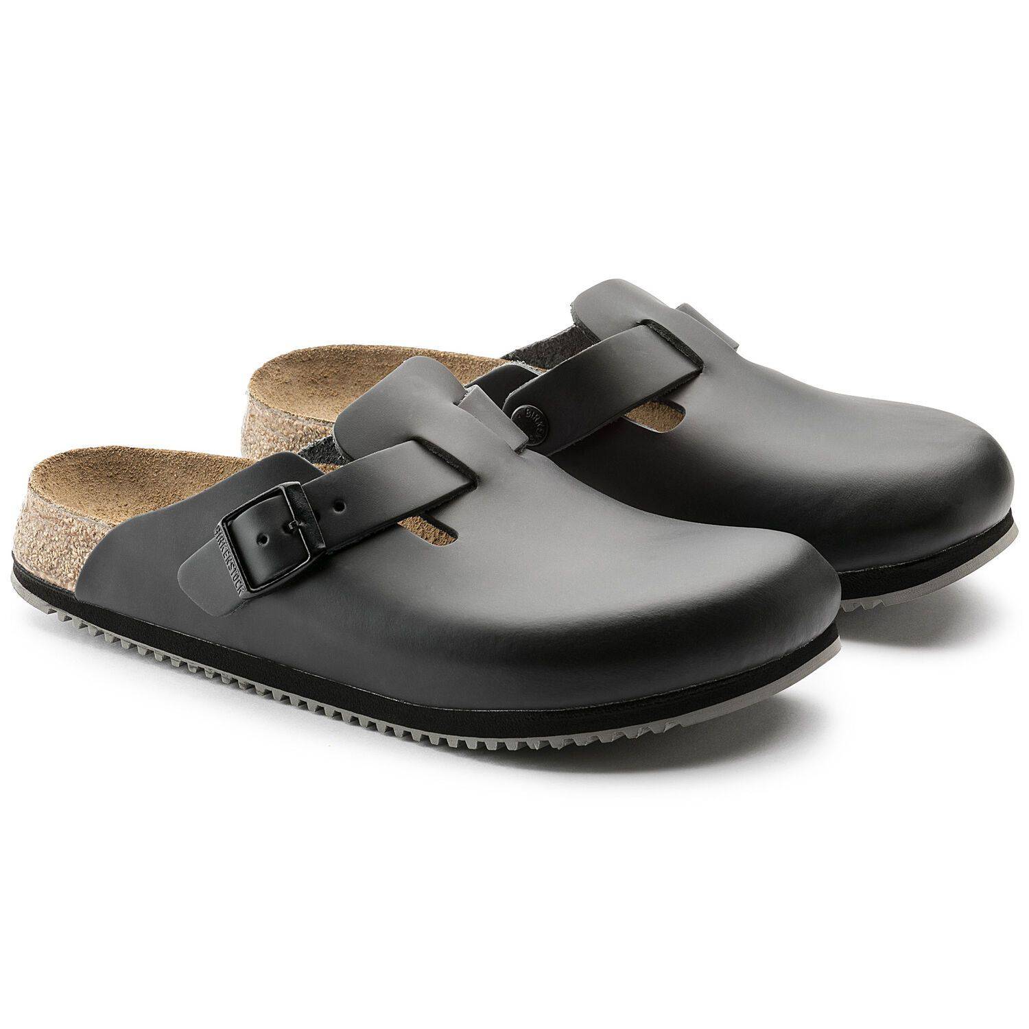 Birkenstock Boston Professional Super Grip Black Leather Clog  0060194 - Image 4