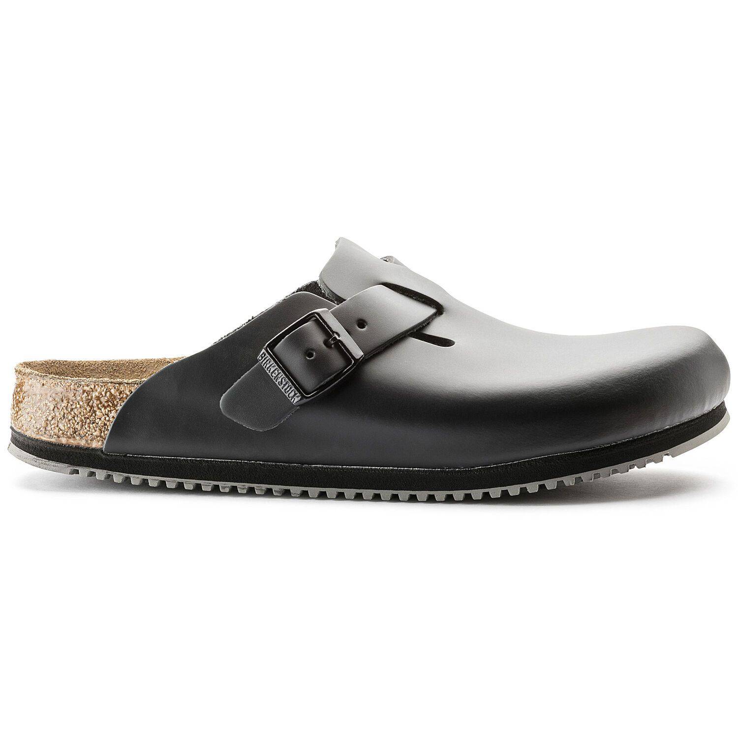 Birkenstock Boston Professional Super Grip Black Leather Clog  0060194 - Image 5