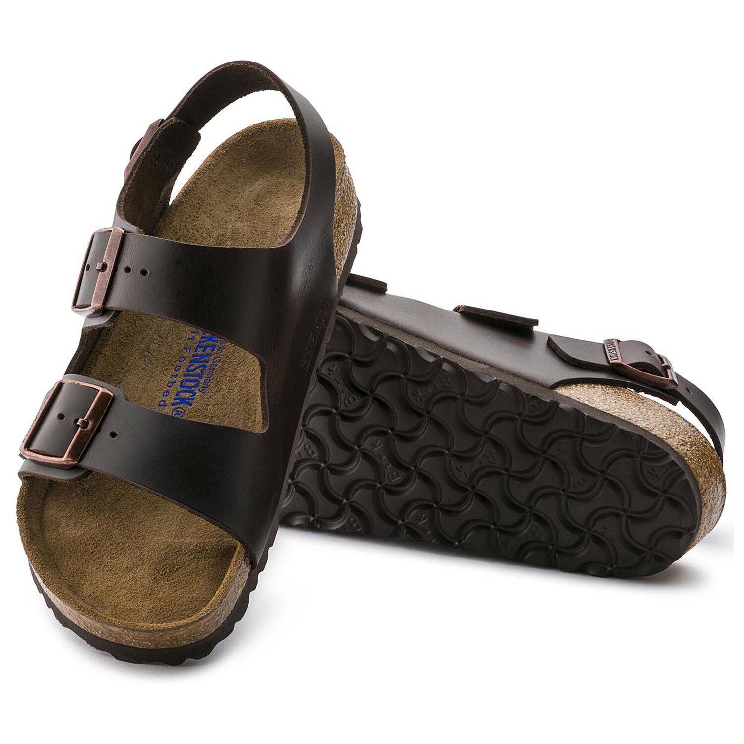Birkenstock Milano Brown Amalfi Leather Soft Footbed 0234541