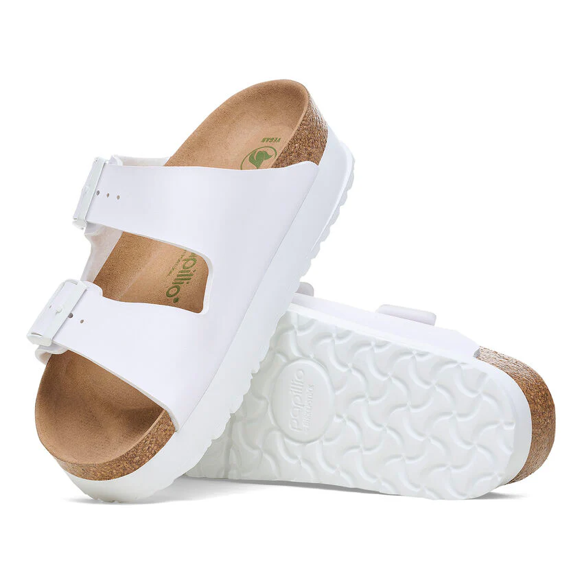 Birkenstock Women’s Arizona PAP Flex Platform Birko Flor White 1027416