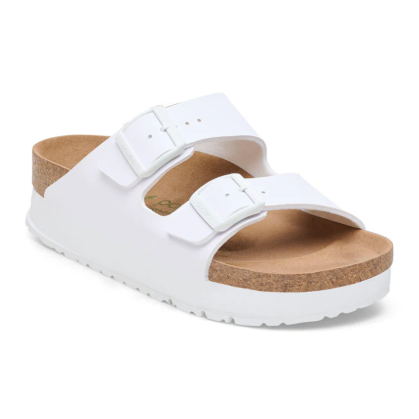 Birkenstock Women’s Arizona PAP Flex Platform Birko Flor White 1027416 - Image 2