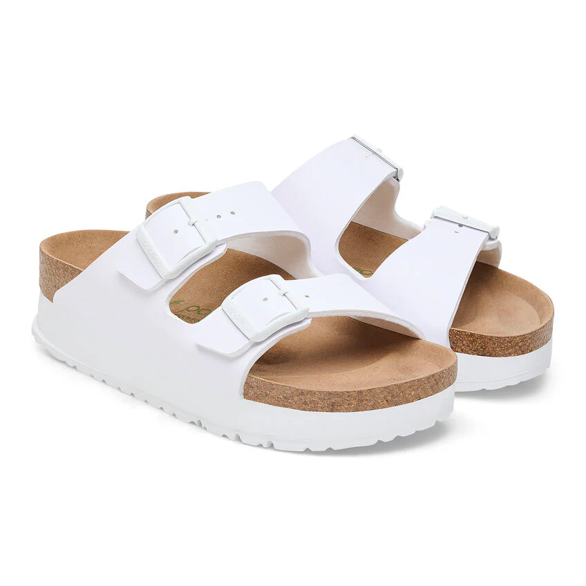 Birkenstock Women’s Arizona PAP Flex Platform Birko Flor White 1027416 - Image 4