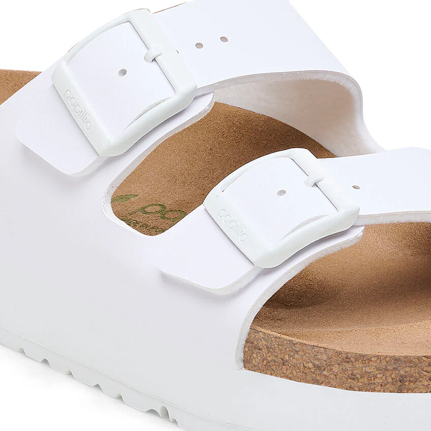 Birkenstock Women’s Arizona PAP Flex Platform Birko Flor White 1027416 - Image 6