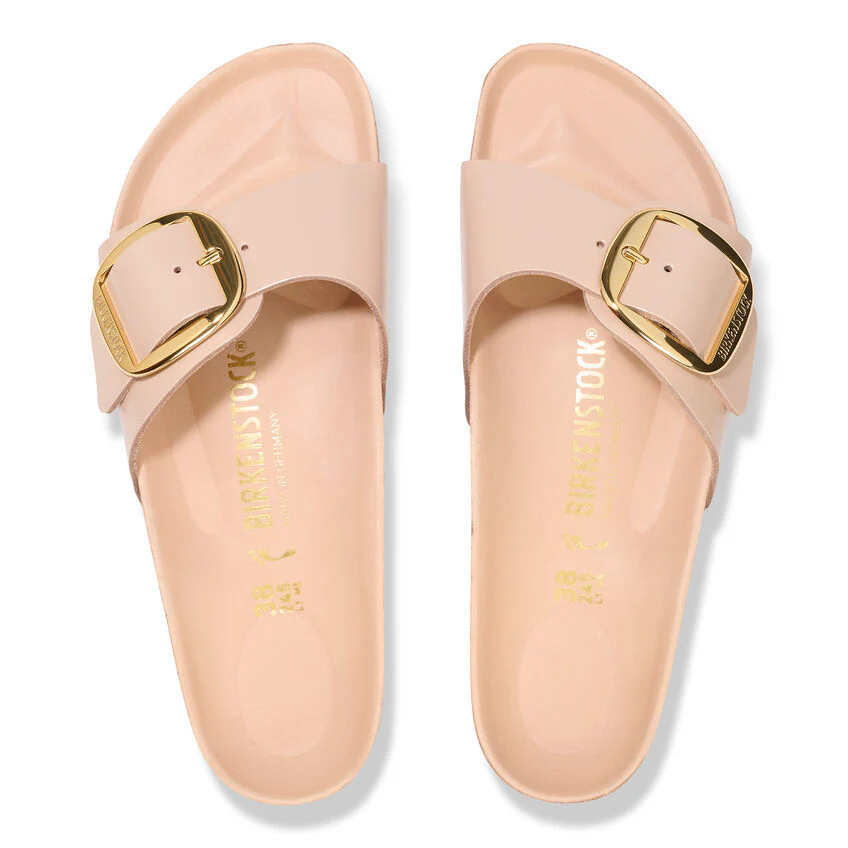Birkenstock Women’s Madrid Big Buckle High Shine Beige 1026496 - Image 4