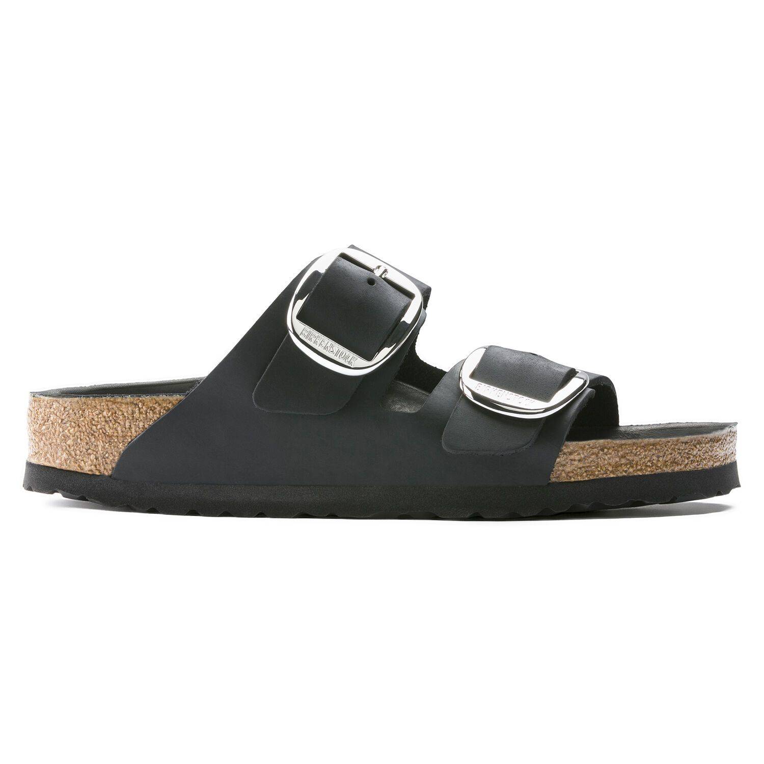 Birkenstock Women's Arizona Big Buckle Silver Buckle Oiled Leather Black 1011074/1011075 - Image 4