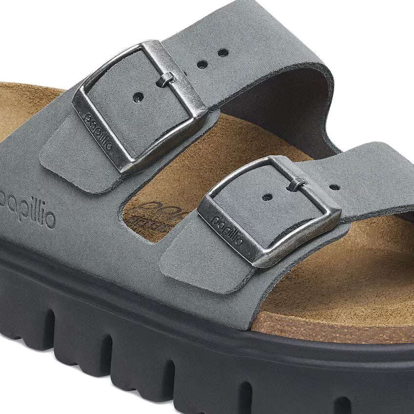 Birkenstock Women's Arizona Pap Chunky Suede Leather Basalt Gray Black 1029150 - Image 6