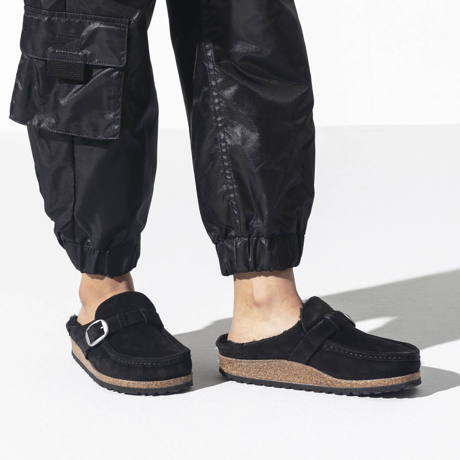 Birkenstock Women's Buckley Black Suede Leather Clogs - Image 6