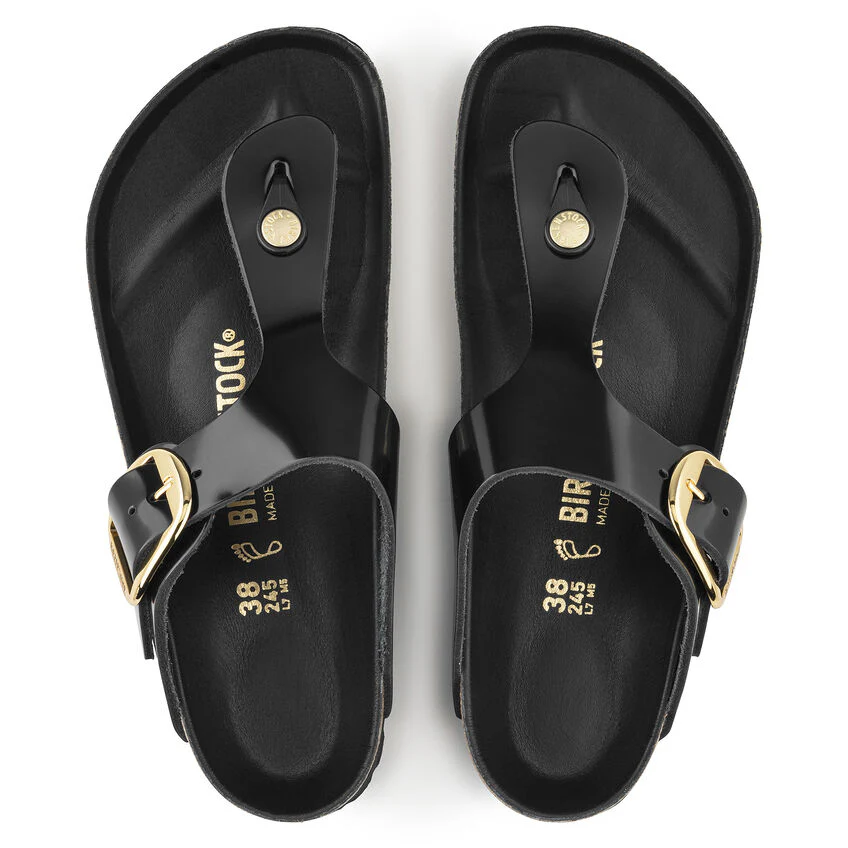 Birkenstock Women's Gizeh Big Buckle High Shine Black - Image 4