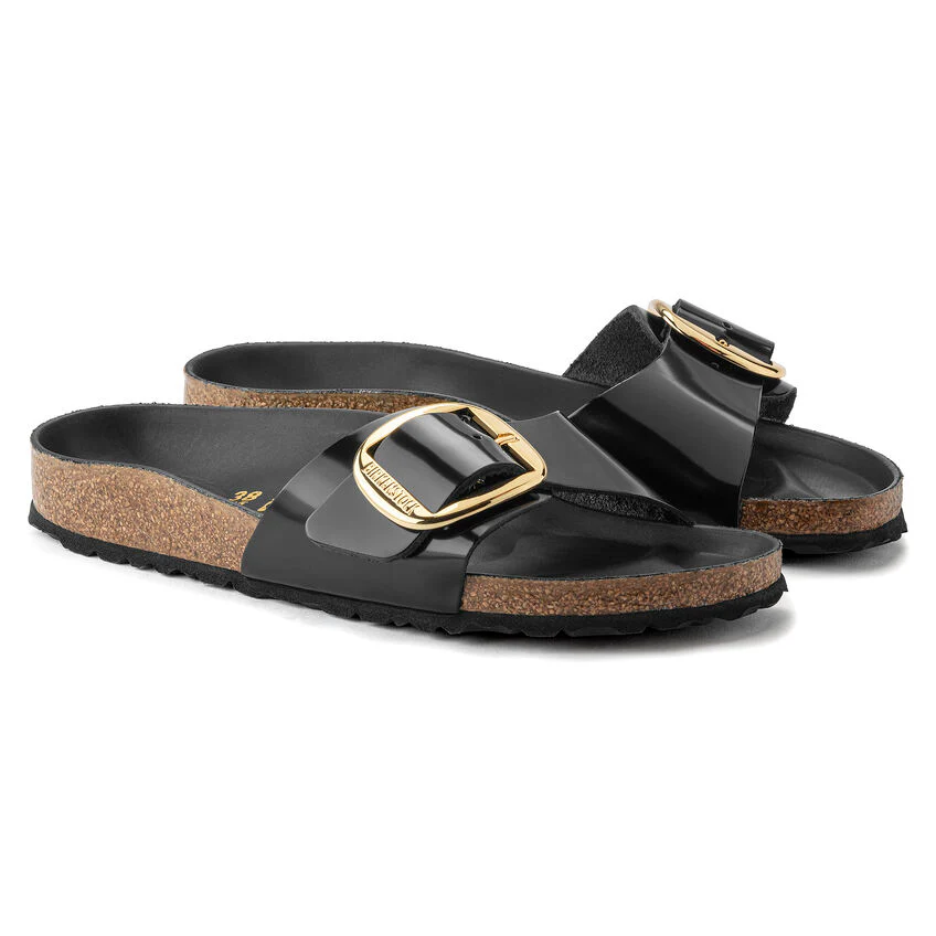 Birkenstock Women's Madrid Big Buckle High Shine Black 1022541 - Image 6