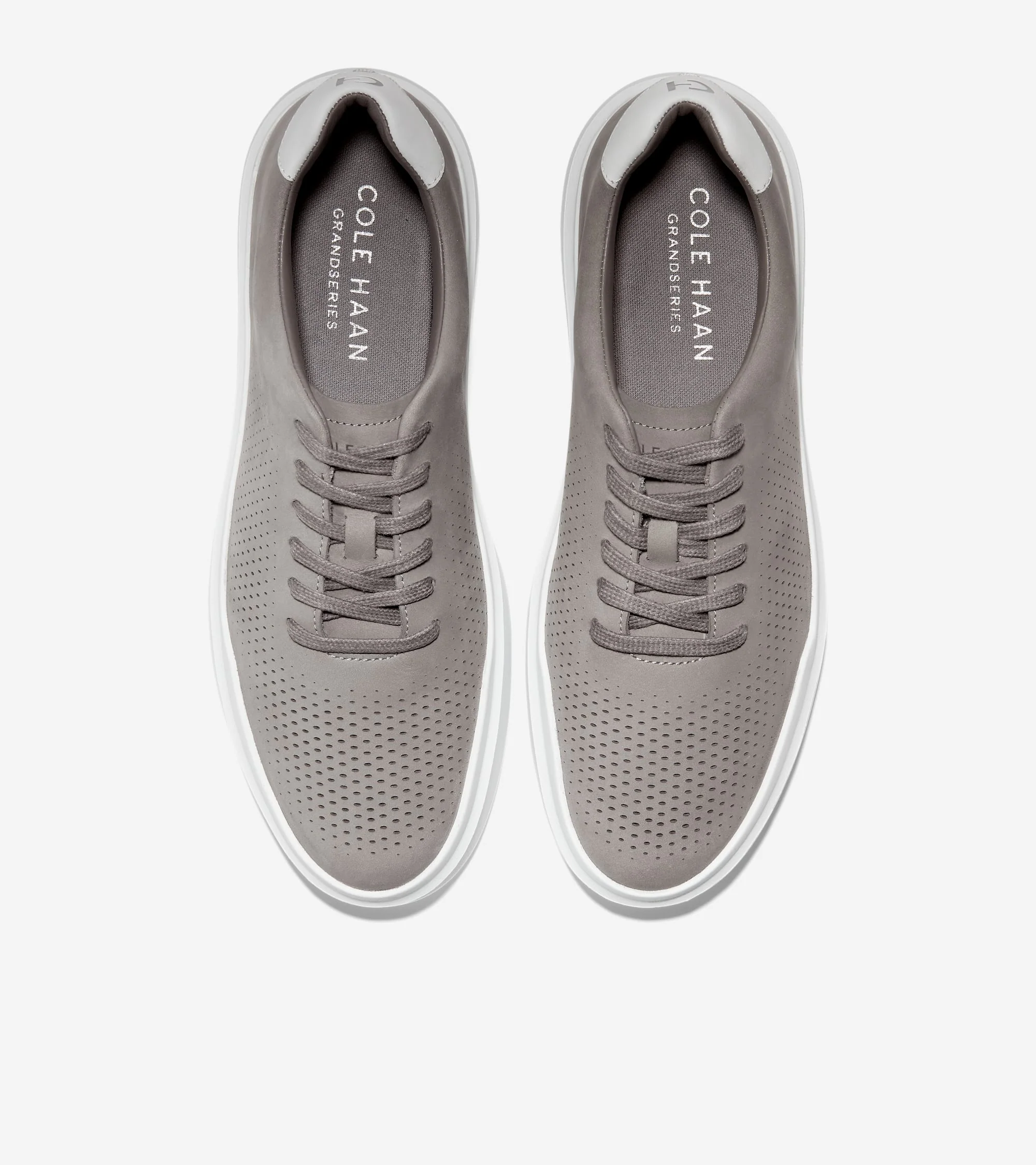 Cole Haan Men's Grandpro Rally Laser Cut Sneakers Ironstone Optic White C31220 - Image 5