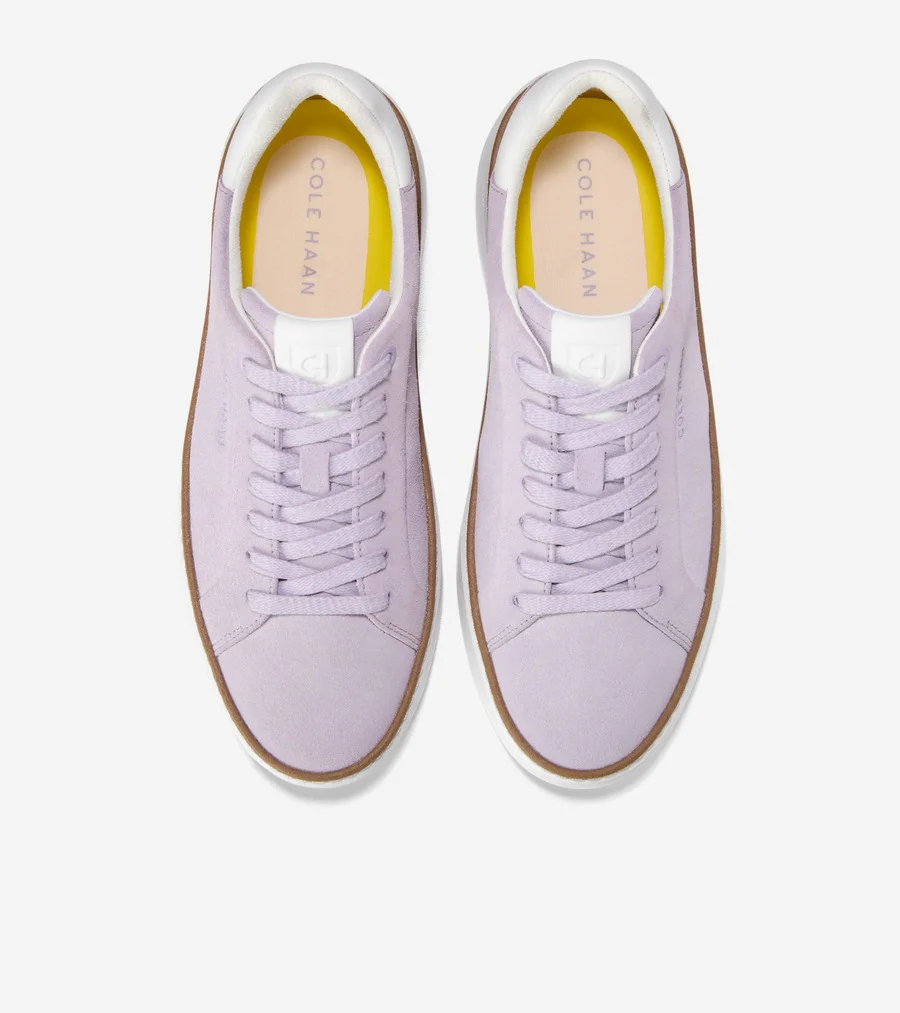 Cole Haan Women's Grandpro Topspin Sneaker Thistle Suede White W32595 - Image 4