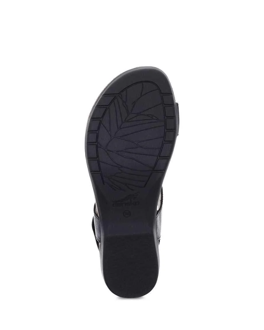 Dansko Women's Reece Waxy Burnished Black Sandal - Image 2