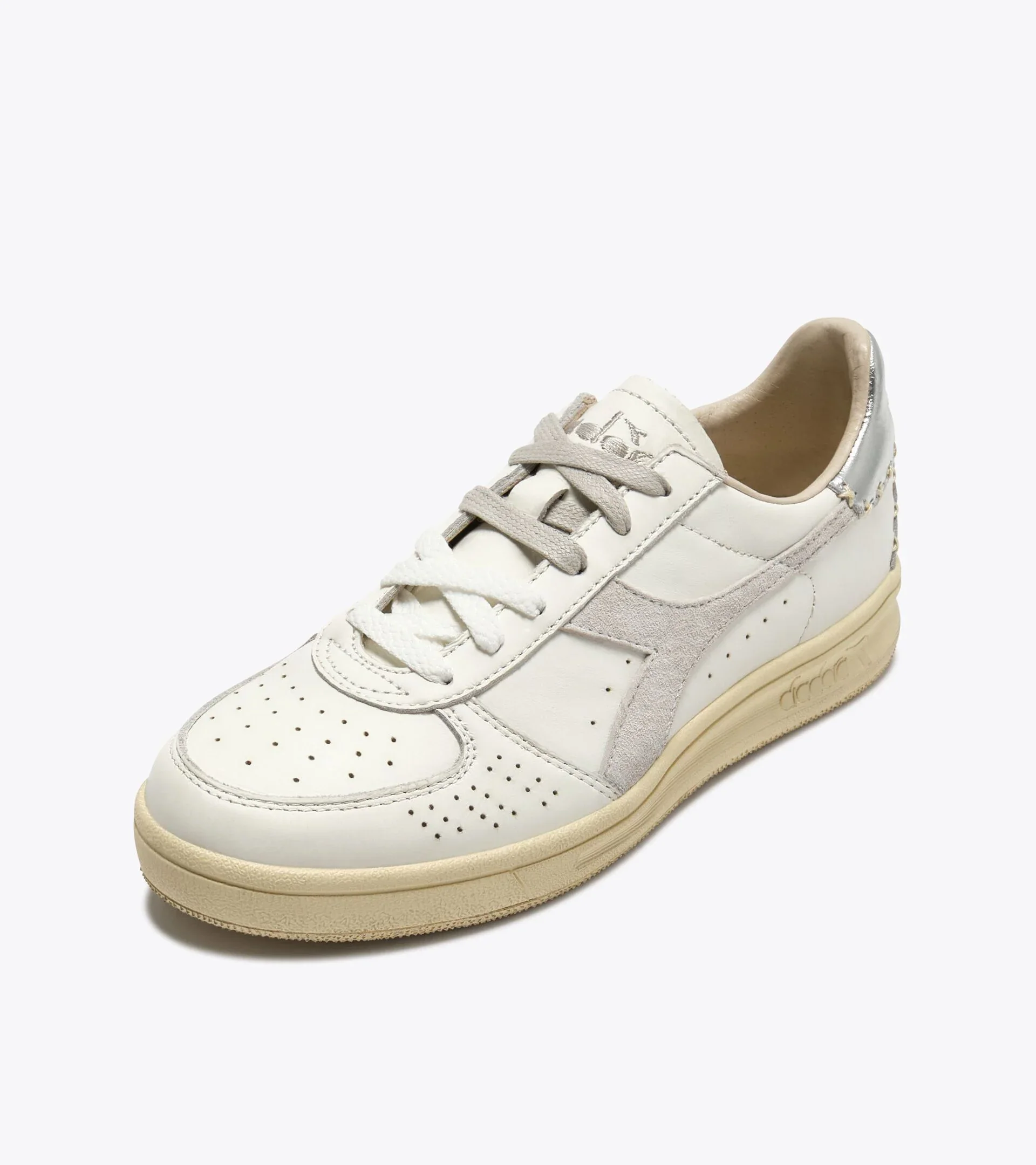 Diadora Heritage Women's B.Elite X-Stitch White Silver - Image 2