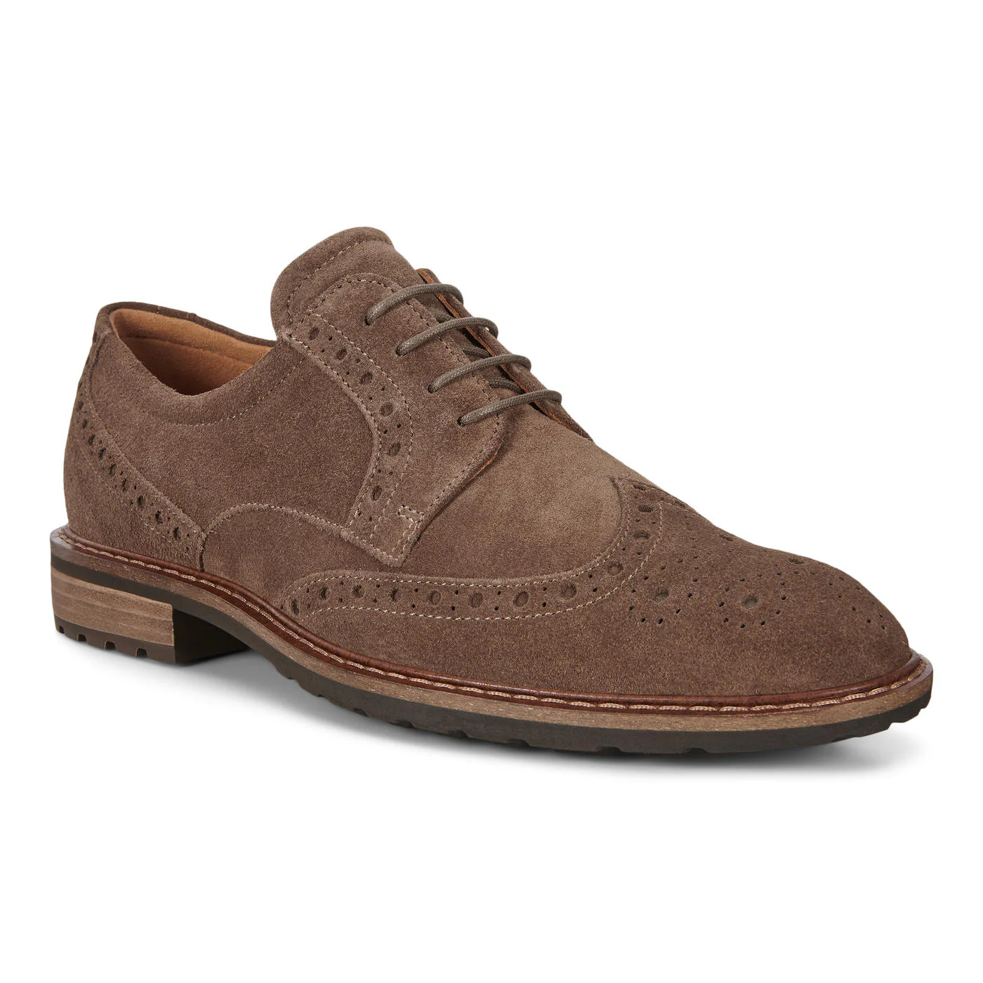 Ecco Men's Vitrus Wing Tip Tie Dark Grey 64031405559
