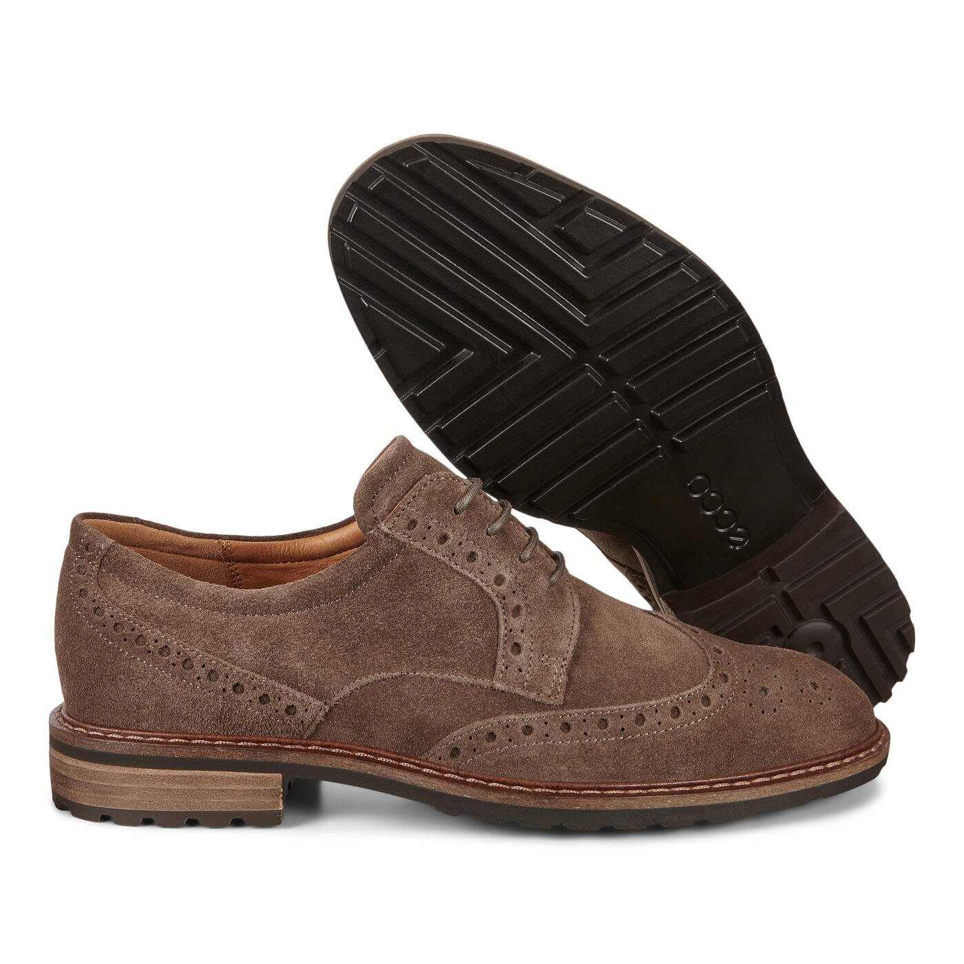 Ecco Men's Vitrus Wing Tip Tie Dark Grey 64031405559 - Image 3