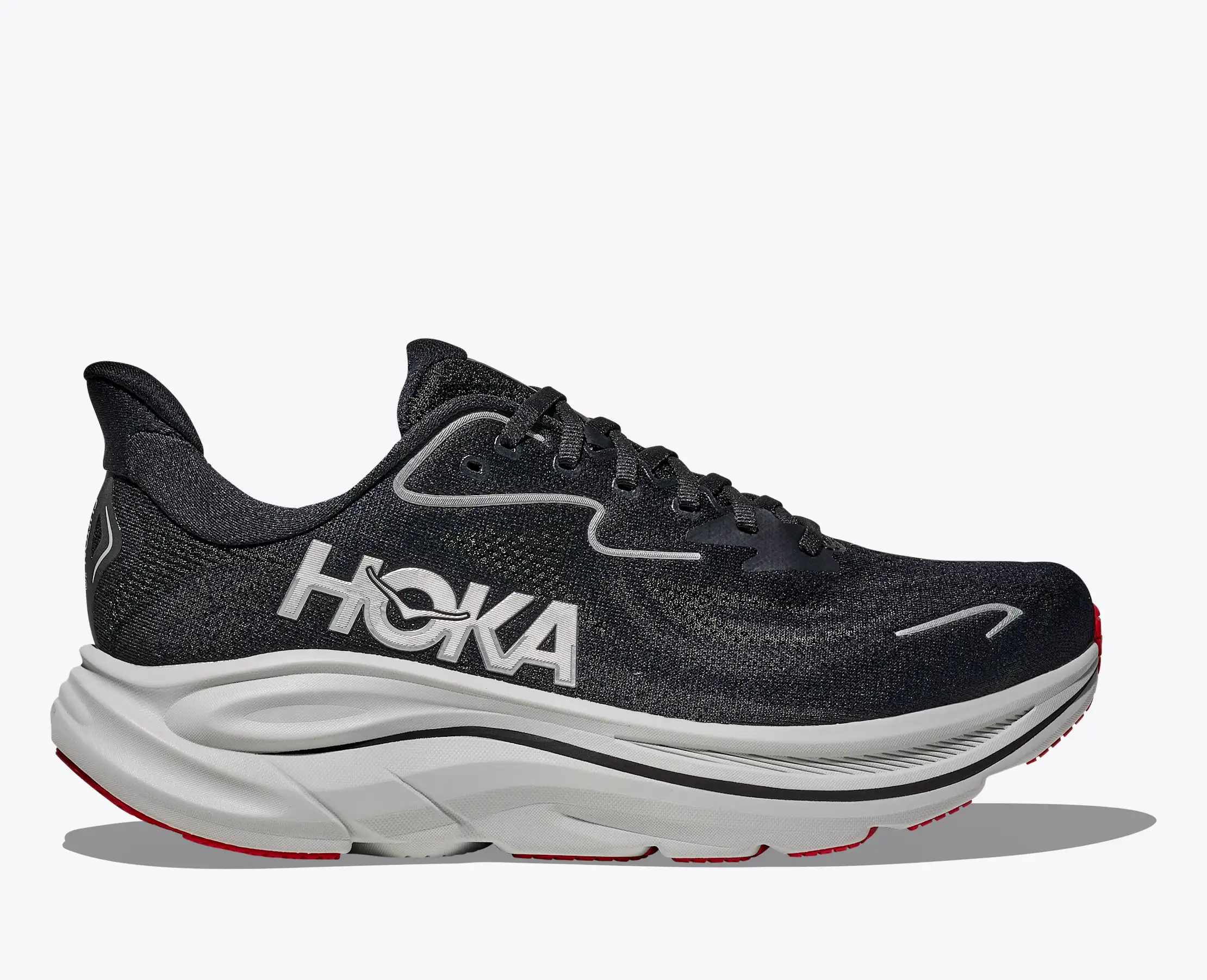 Hoka Men's Clifton 10 Black Silver - Image 2