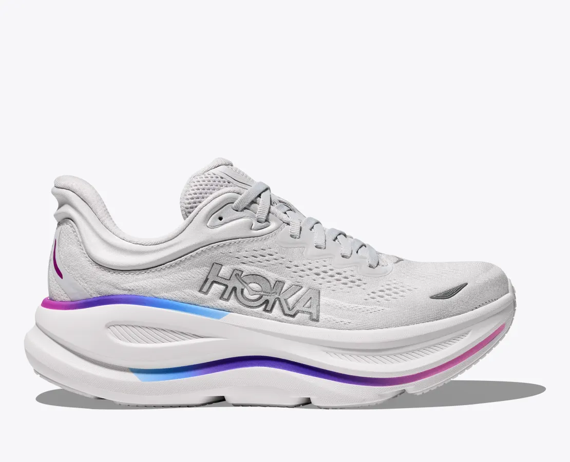 Hoka Women's Bondi 9 Cosmic Grey White - Image 2
