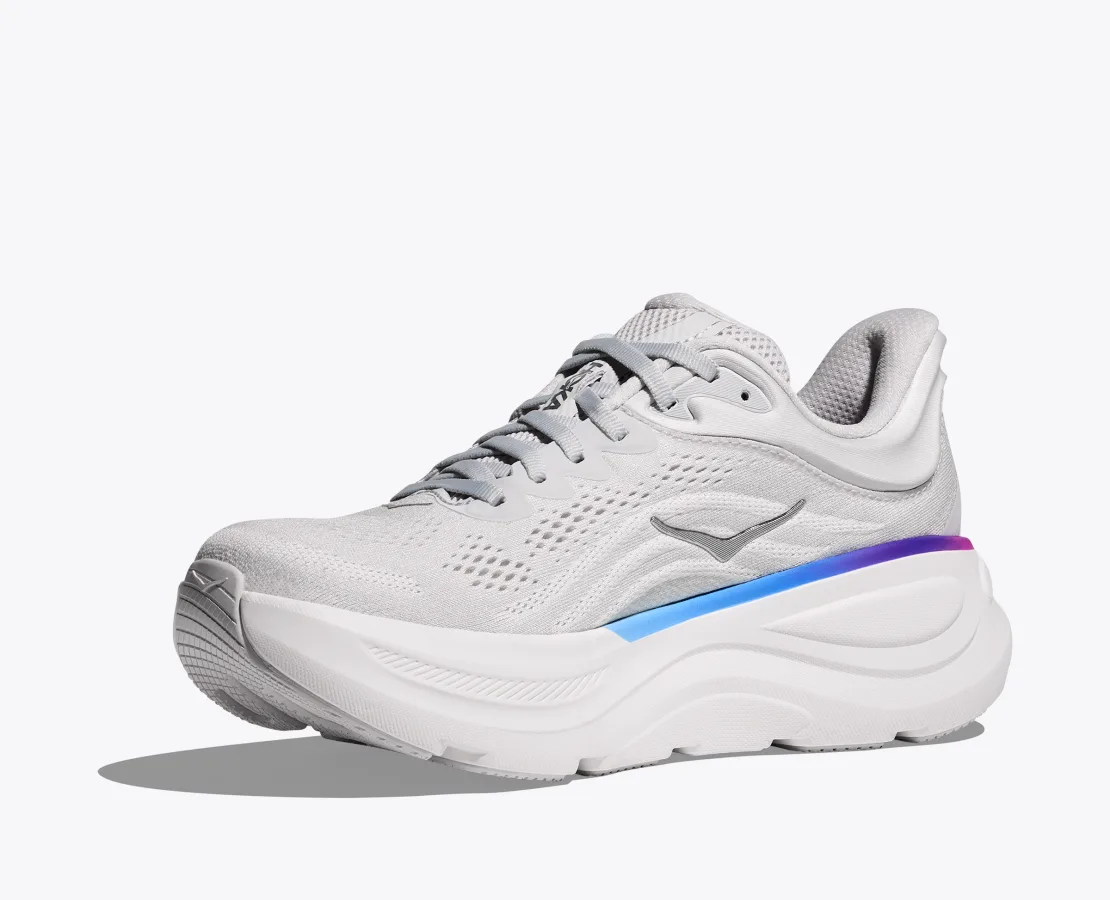 Hoka Women's Bondi 9 Cosmic Grey White - Image 4