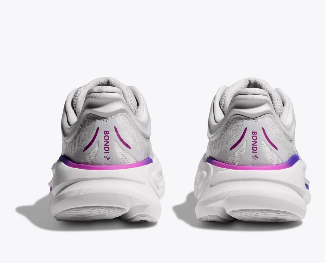 Hoka Women's Bondi 9 Cosmic Grey White - Image 5