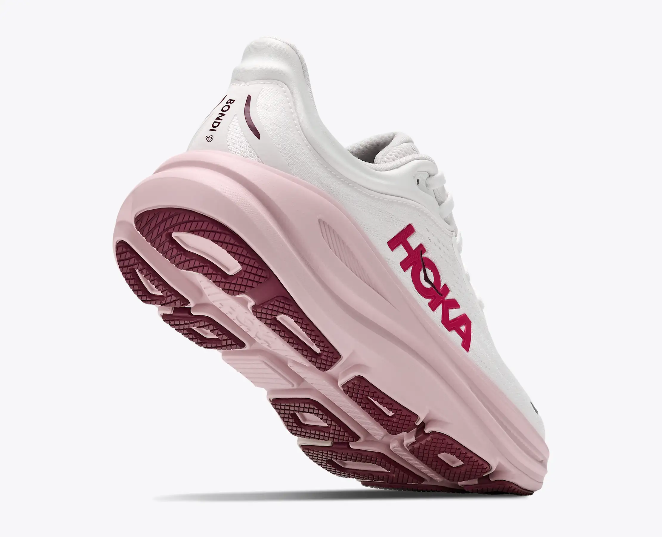 Hoka Women's Bondi 9 White Pink Opal