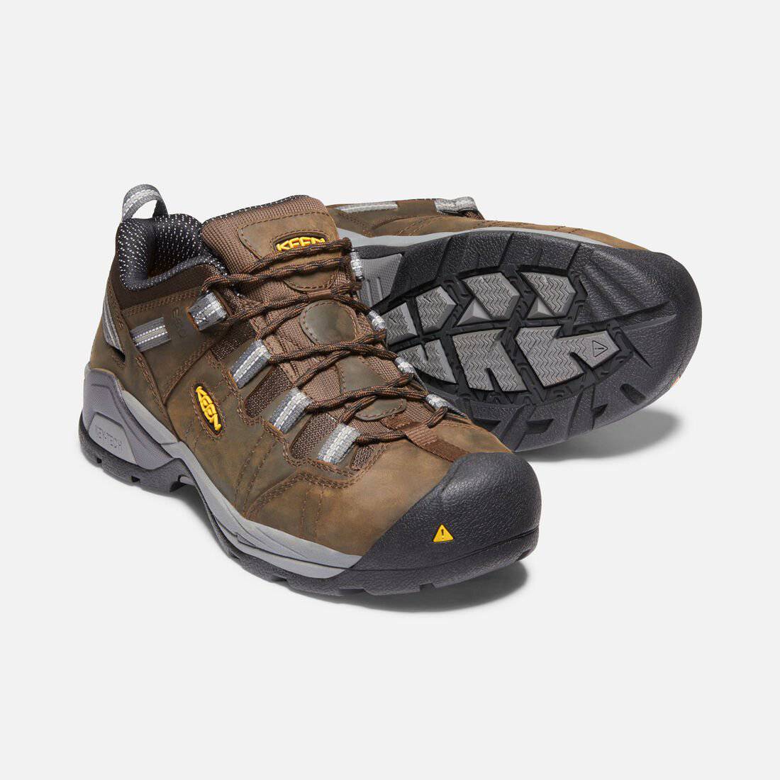 Keen Men's Detroit ESD Low XT Steel Toe Cascade Brown Gargoyle
