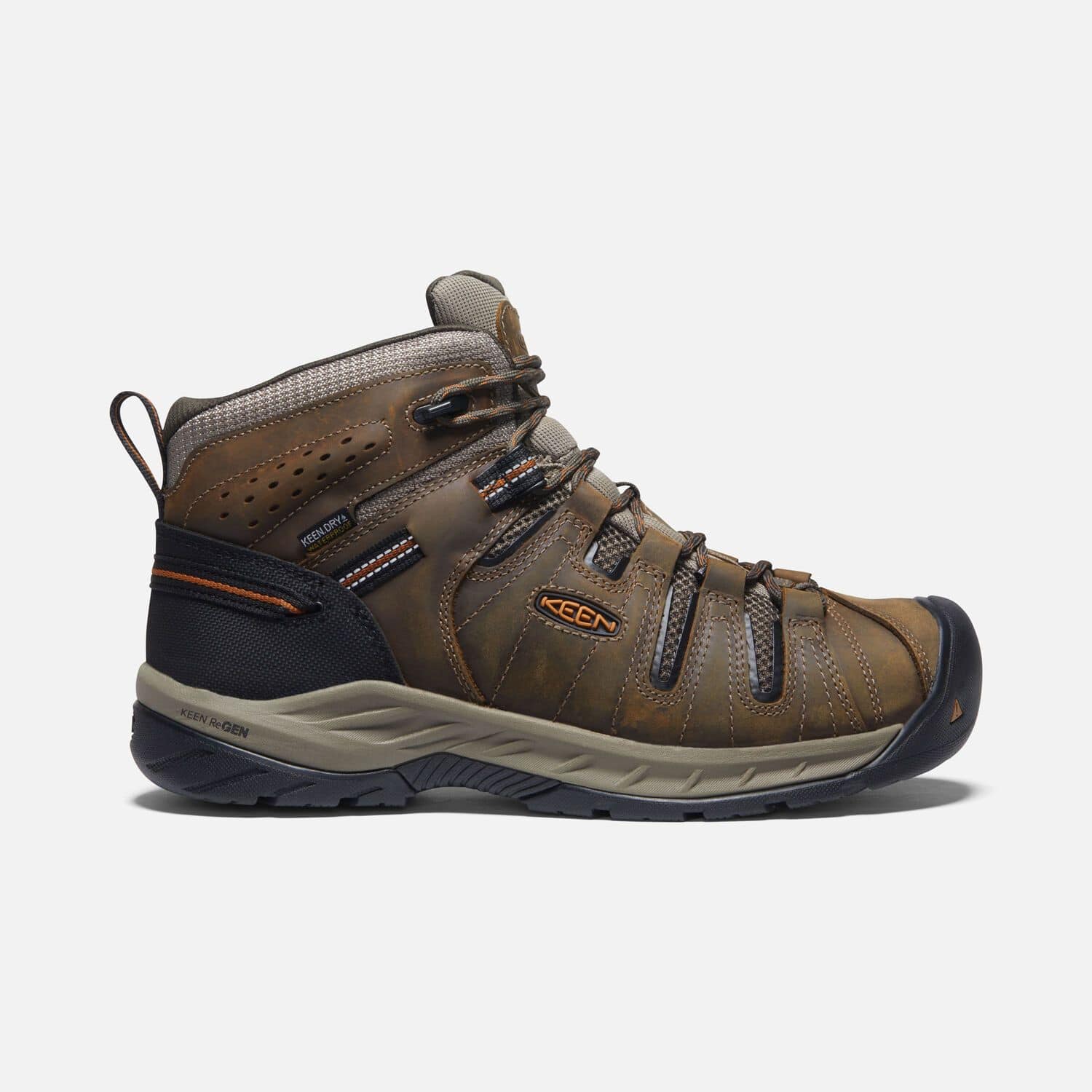 Keen Men's Flint II Mid Waterproof Soft Toe Black Olive Brindle - Image 4