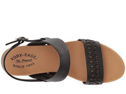 Kork Ease Women's Austin Braid Black Full Grain Wedge Sandal - Image 7