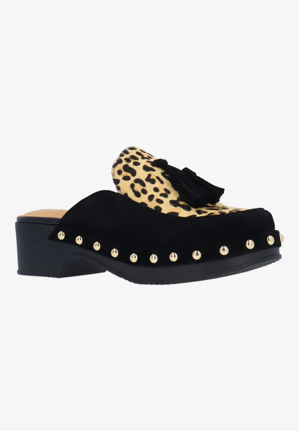 L'Amour Des Pieds Women's Gracen Black Brown Suede Hair On
