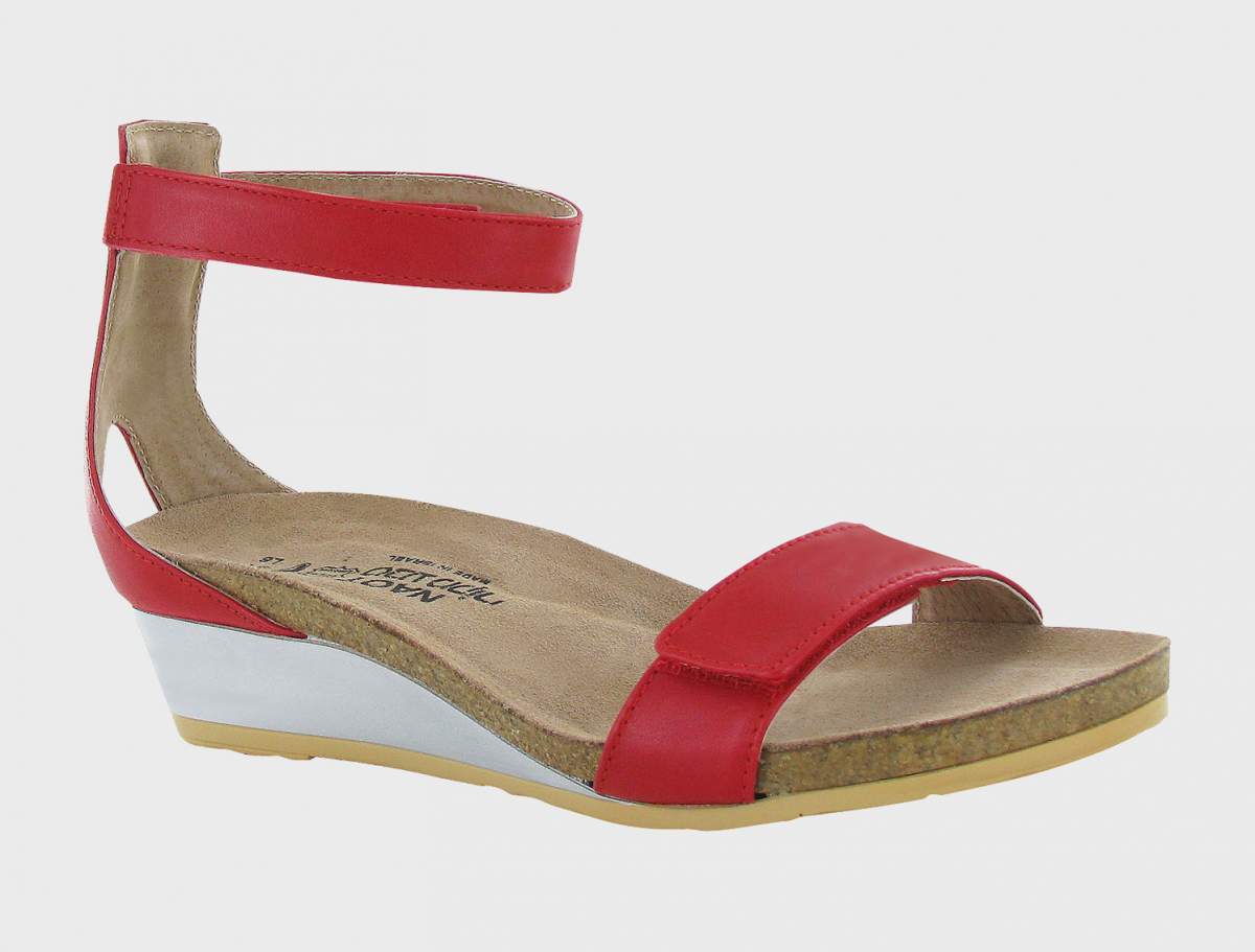 Naot Women's Mermaid Kiss Red Wedge Sandal