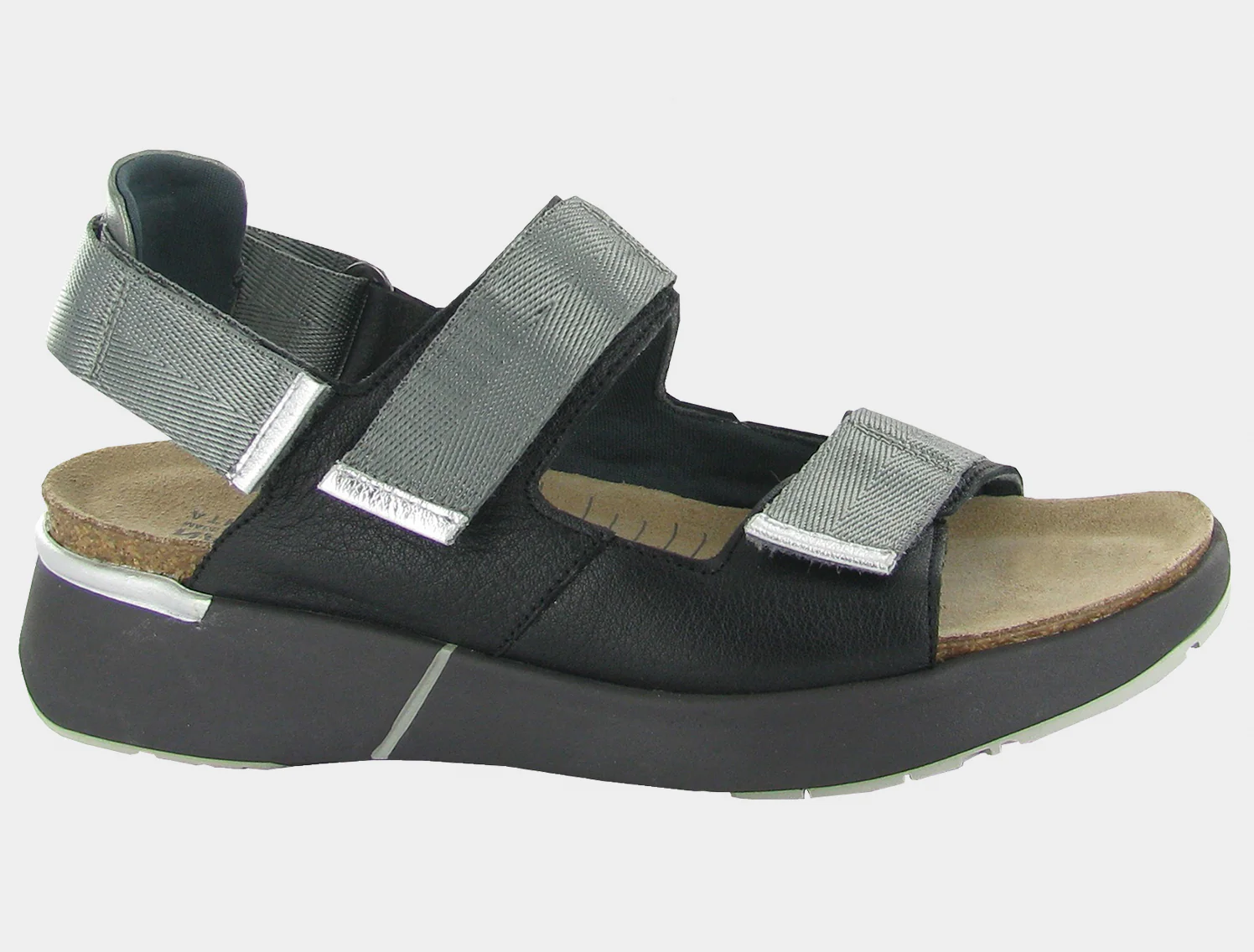 Naot Women's Odyssey Soft Black Sterling Silver
