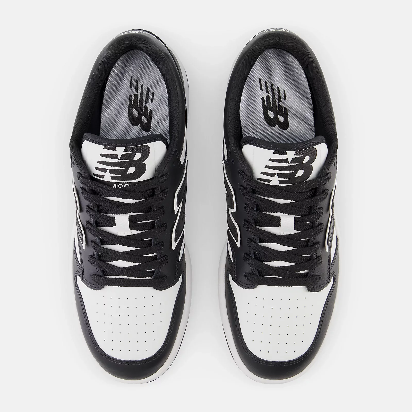 New Balance Unisex BB480LBA White Black - Image 4