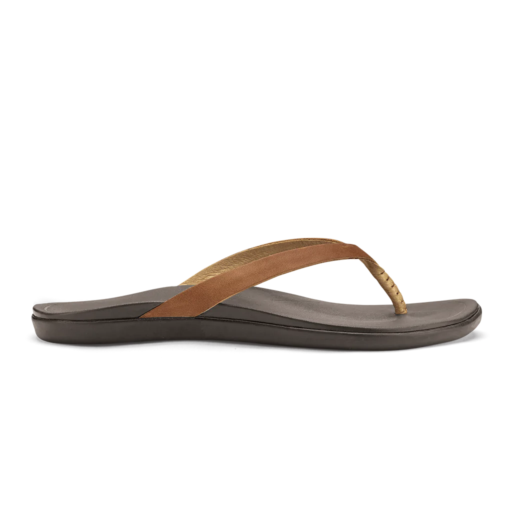 Olukai Womenâs Hoâopio Leather Sahara Dark Java