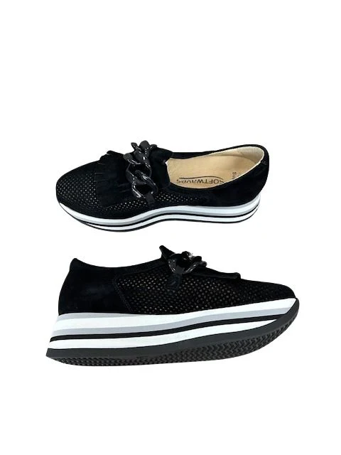 Softwaves Women's Caddie Platform Loafers Black - Image 5