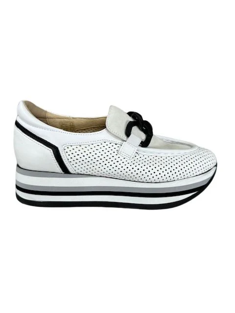 Softwaves Women's Cassie Platform Loafers White Ice - Image 2