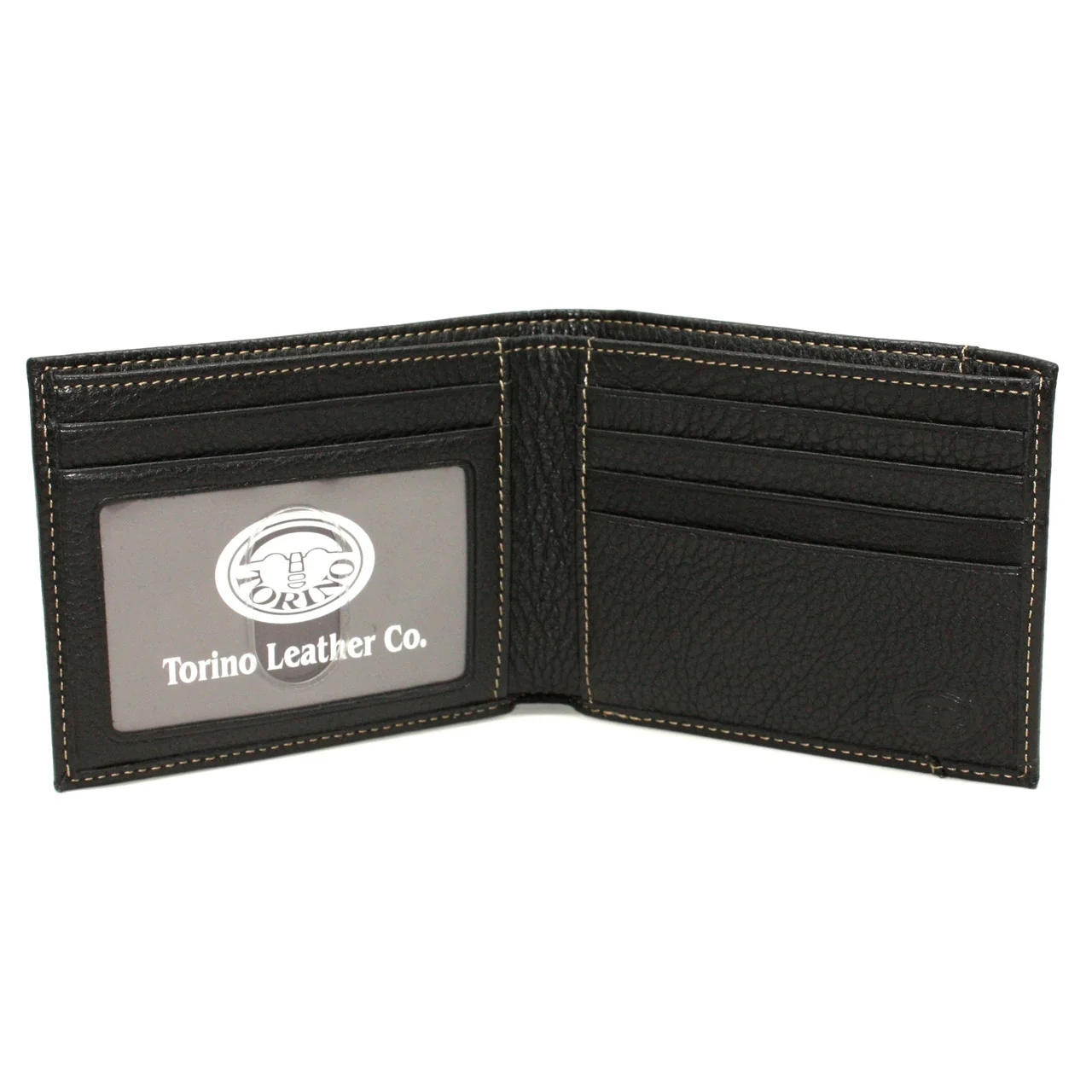 Torino Tumbled Glove Leather Billfold Wallet Black - Image 2