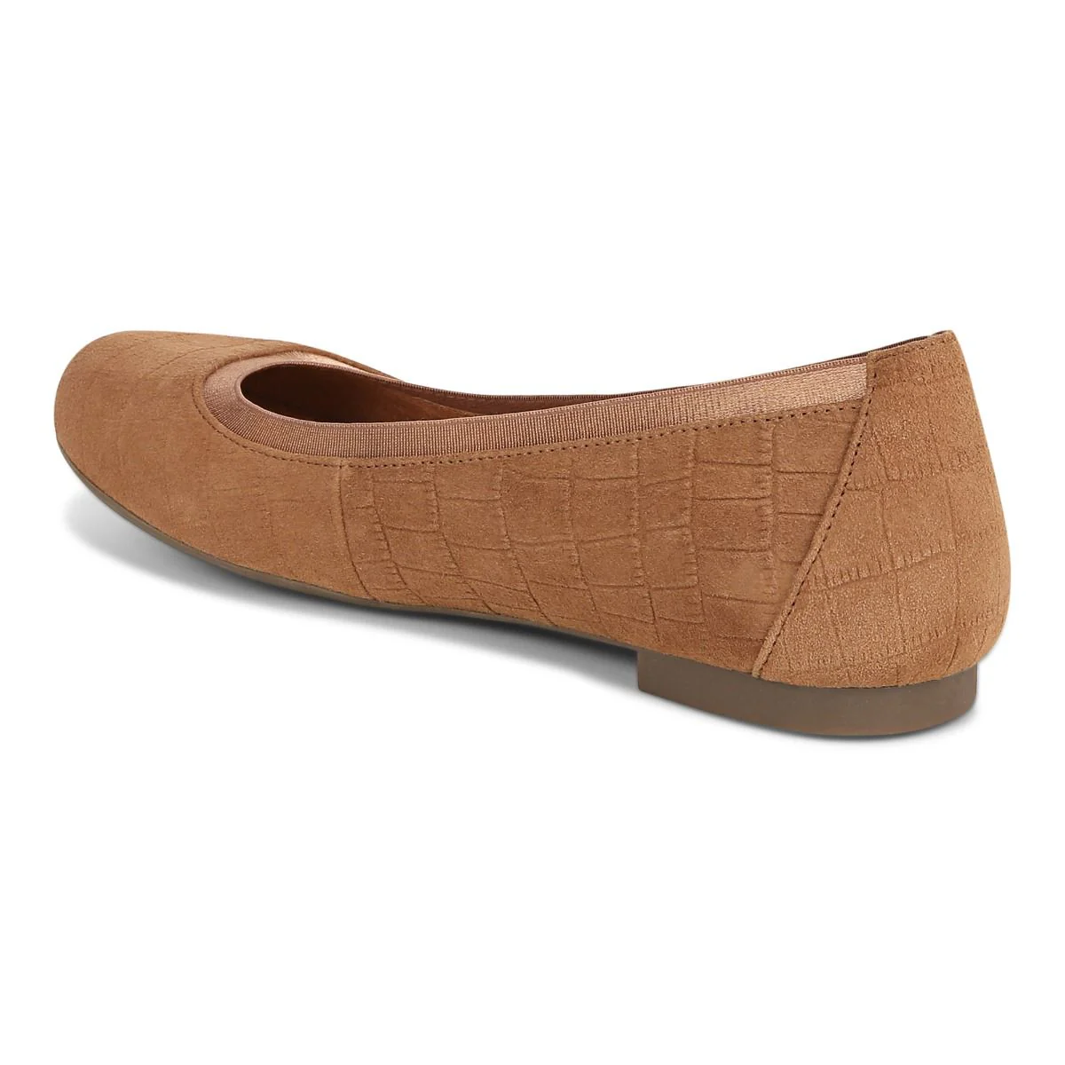 Vionic Anita Flat Tan Croc Suede - Image 6