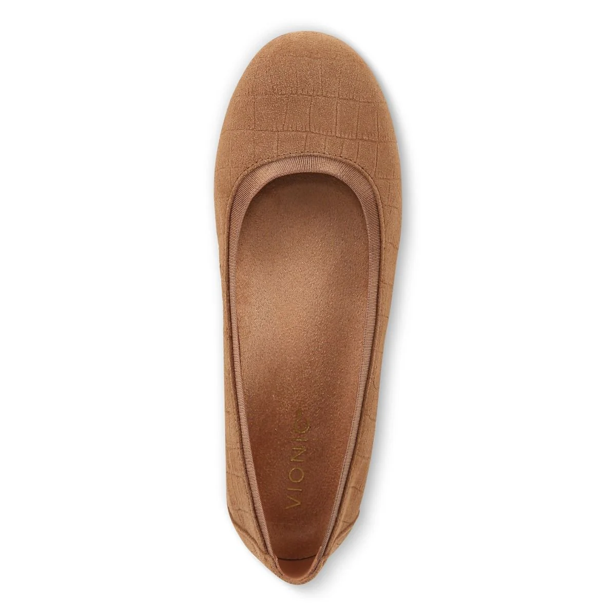 Vionic Anita Flat Tan Croc Suede - Image 7