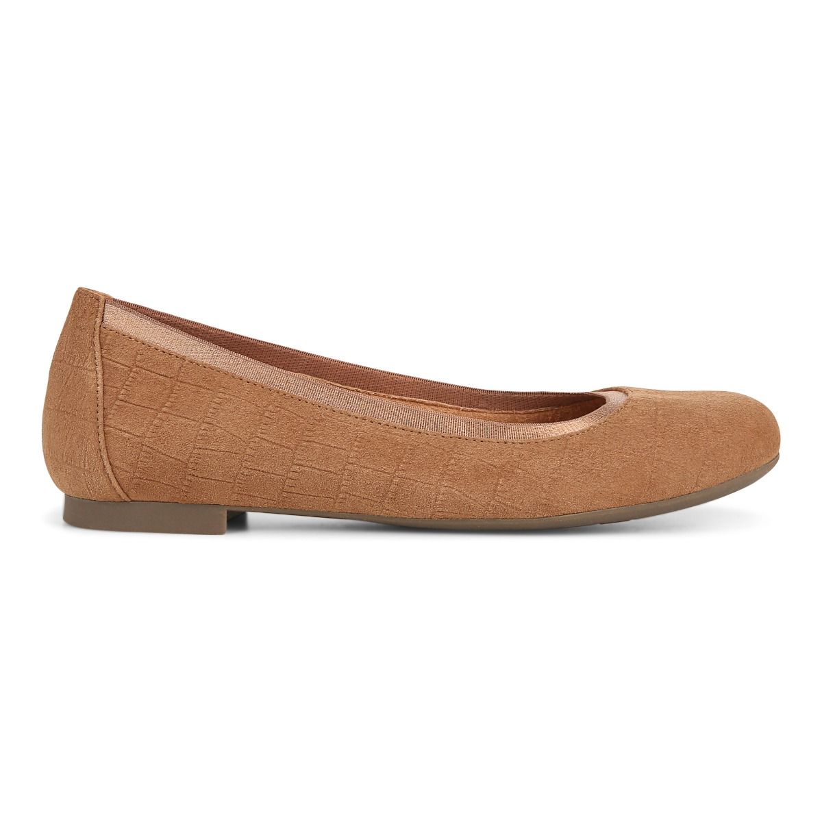 Vionic Anita Flat Tan Croc Suede - Image 9