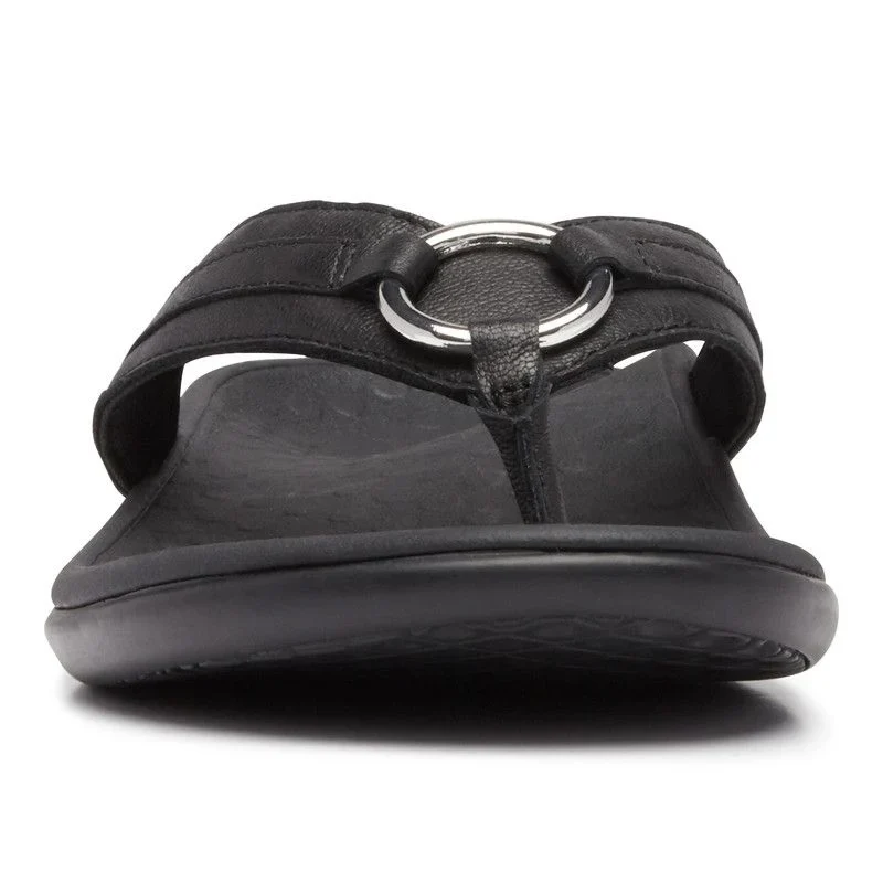 Vionic Women’s Tide Aloe Black Leather Sandal - Image 4