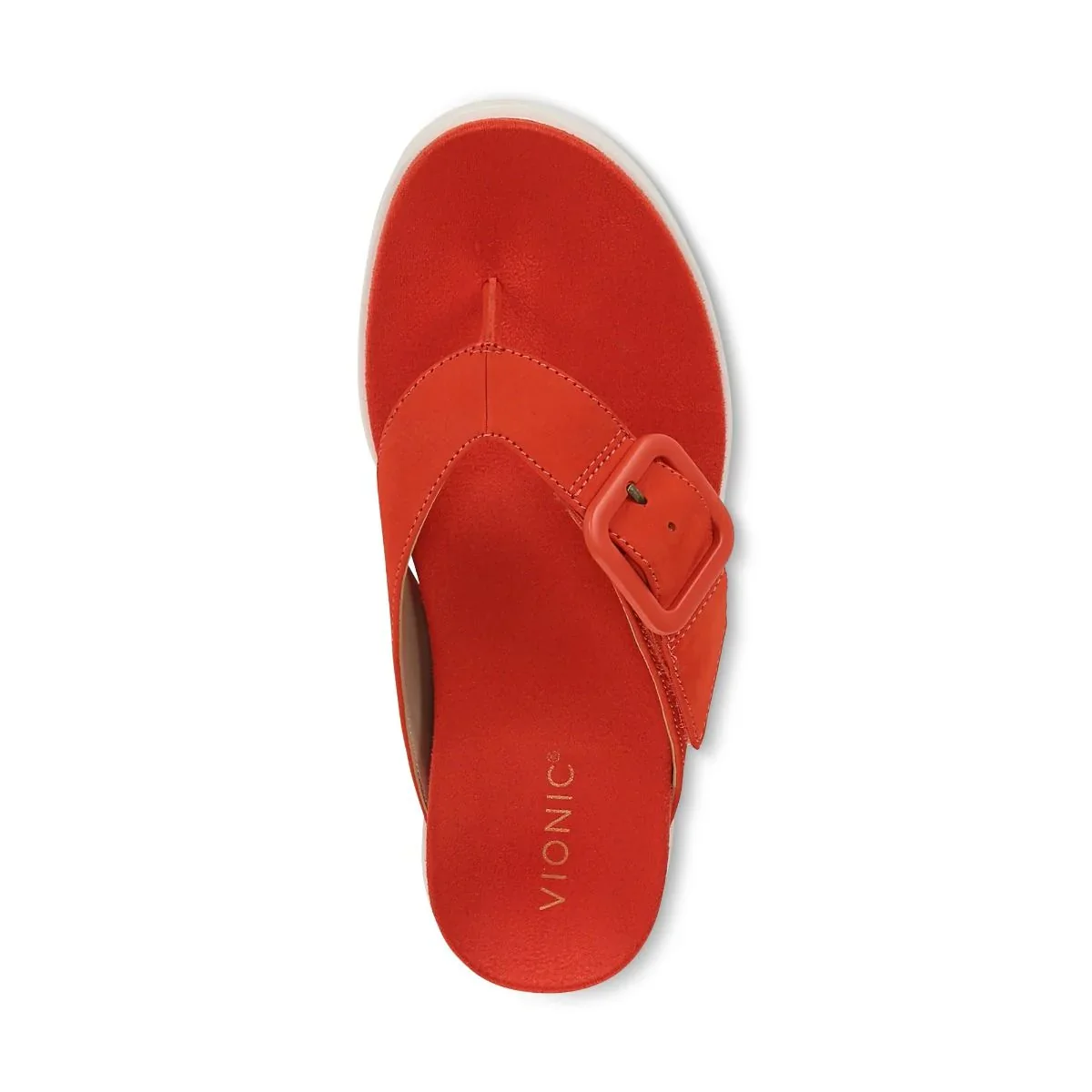 Vionic Women's Uptown Marin Toe Post Sandal Cherry Tomato Nubuck - Image 5
