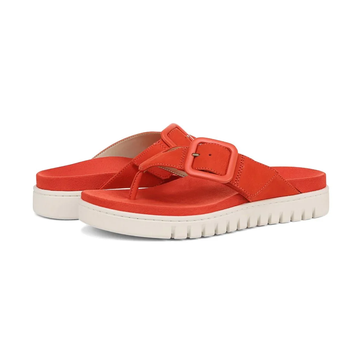 Vionic Women's Uptown Marin Toe Post Sandal Cherry Tomato Nubuck - Image 7