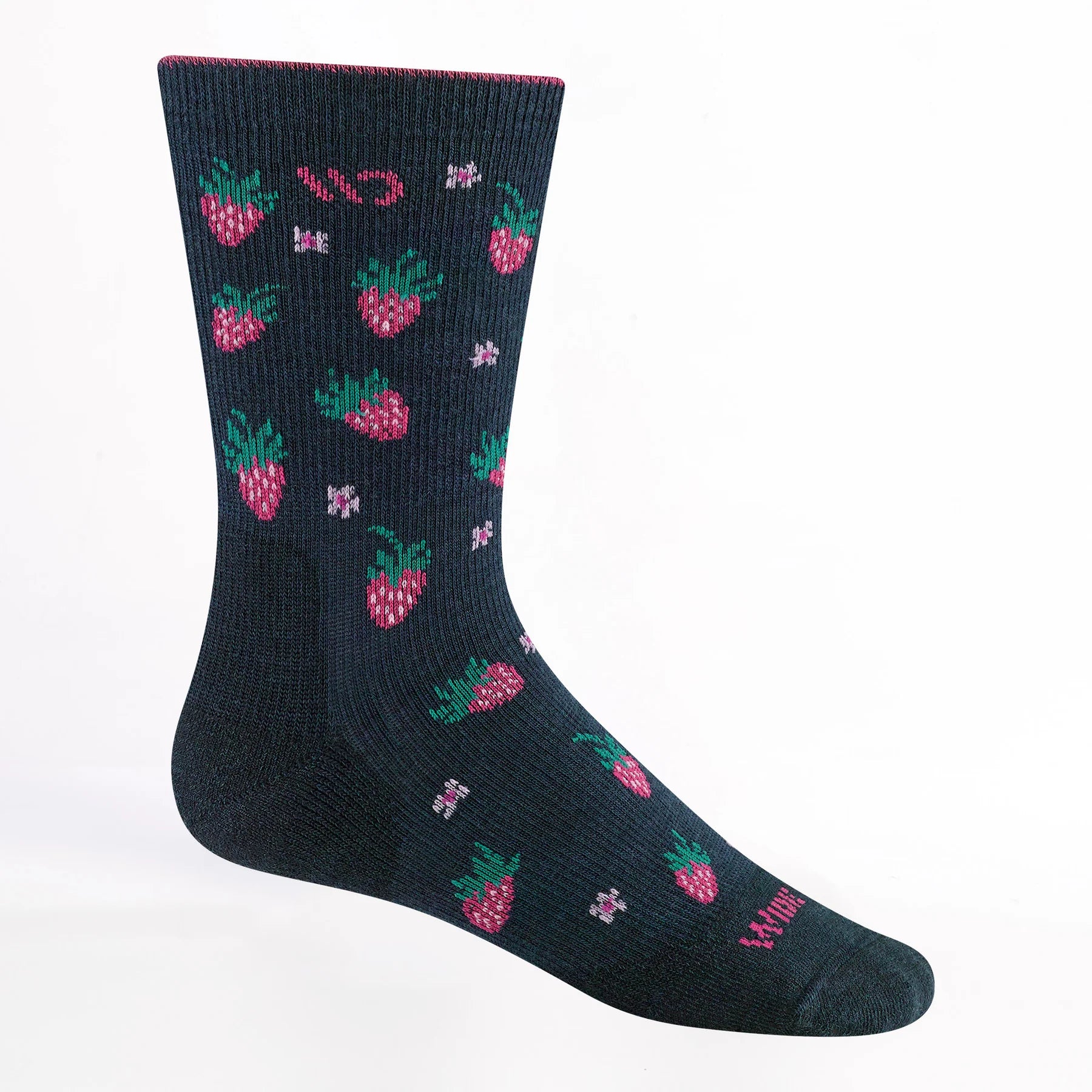 Wide Open Women's Strawberry Fields Cushioned Crew Socks Eclipse 9510